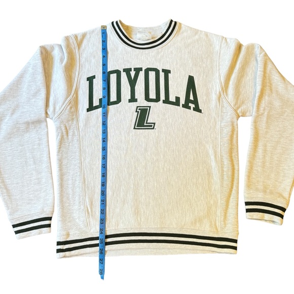 Loyola University Chicago Champion Reverse Weave Sweatshirt Green Ringer Size S - Picture 7 of 10